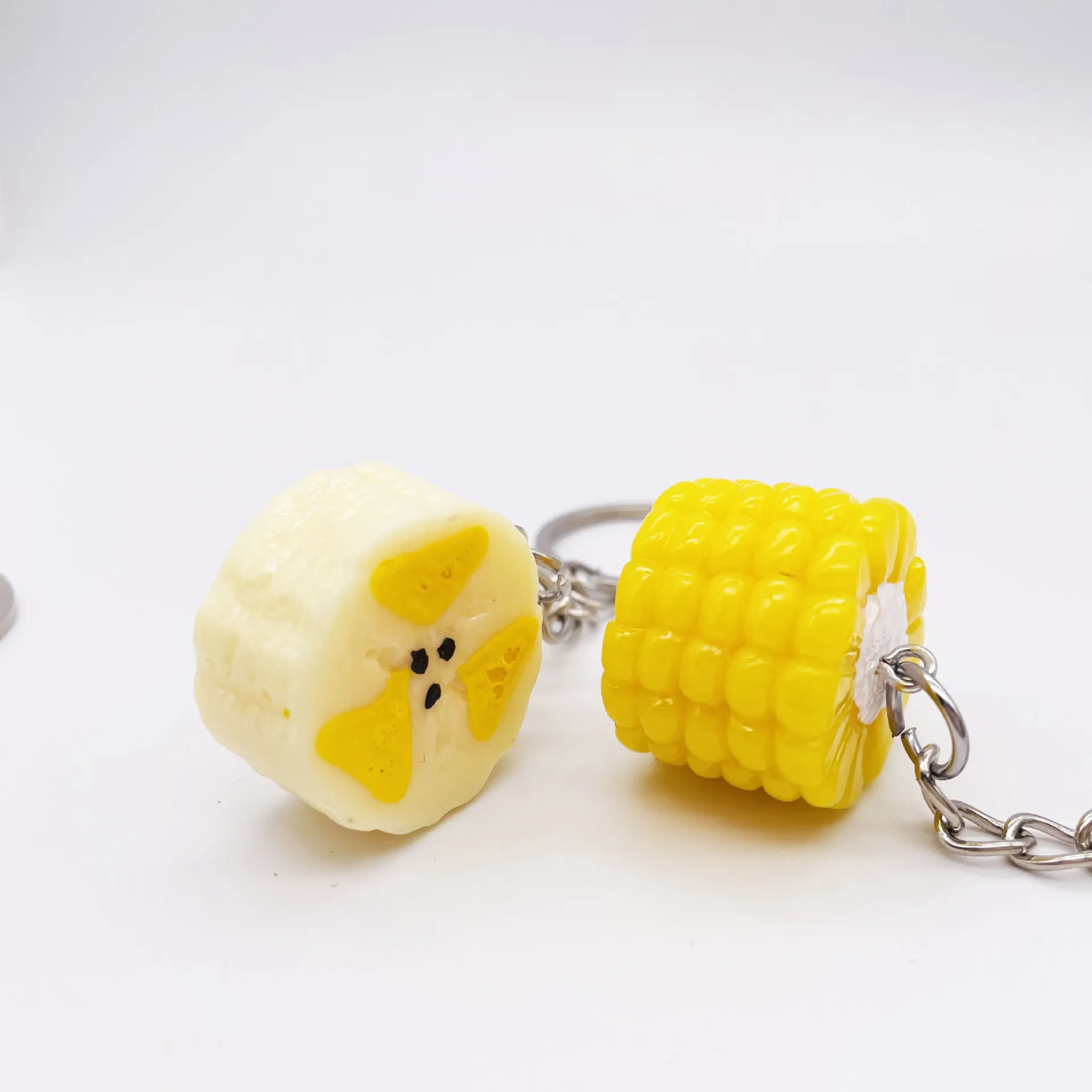 Creative Simulation Food Keychain Pendant Cartoon Corn Banana Resin Car Bag Keychains Jewelry Gift Accessories In Bulk