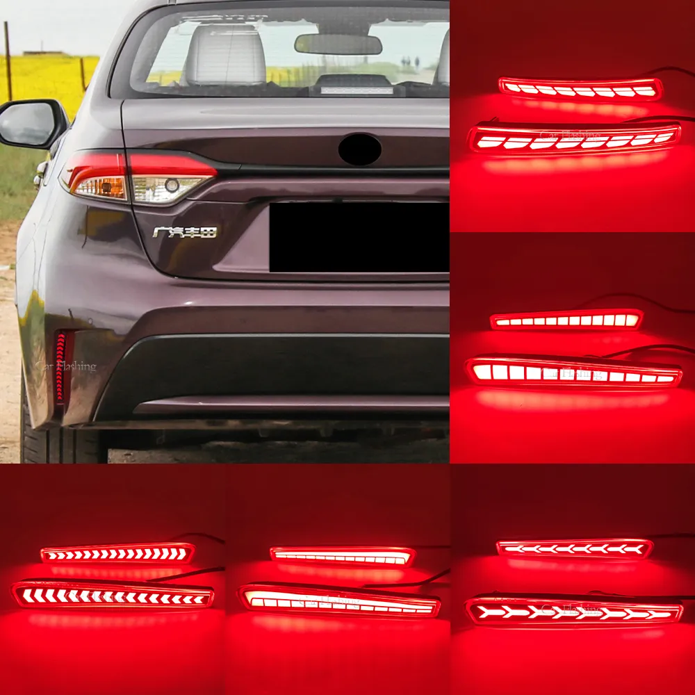 Car LED Reflector rear light For Toyota Corolla L/LE/XLE US 2019 2020 2021 2022 Bumper Light Brake Light dynamic Turn Signal