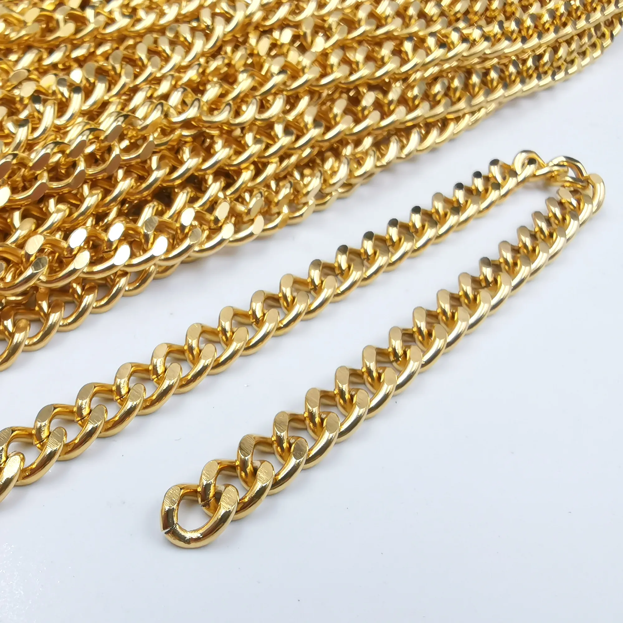 3 meter veel RVS twist Cubaanse curb chain in bulk DIY ketting armband sieraden bevindingen maken accessoires 7 mm verguld