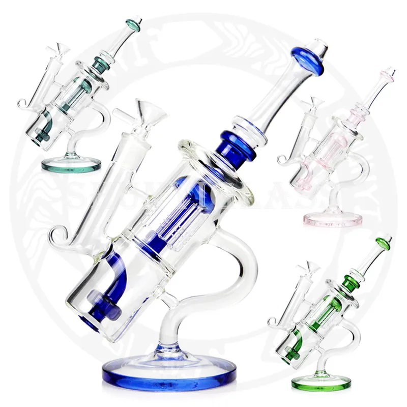 8.5 inç Yağ Teçhizatları Yüksek Kalite 6 Kol Ağacı Perc Matrix PERC Cam Borular 14.4 mm Jonit Boyutu Duman Su Boru Tütün Soğuk Bongs Dab Rig Geri Çeker