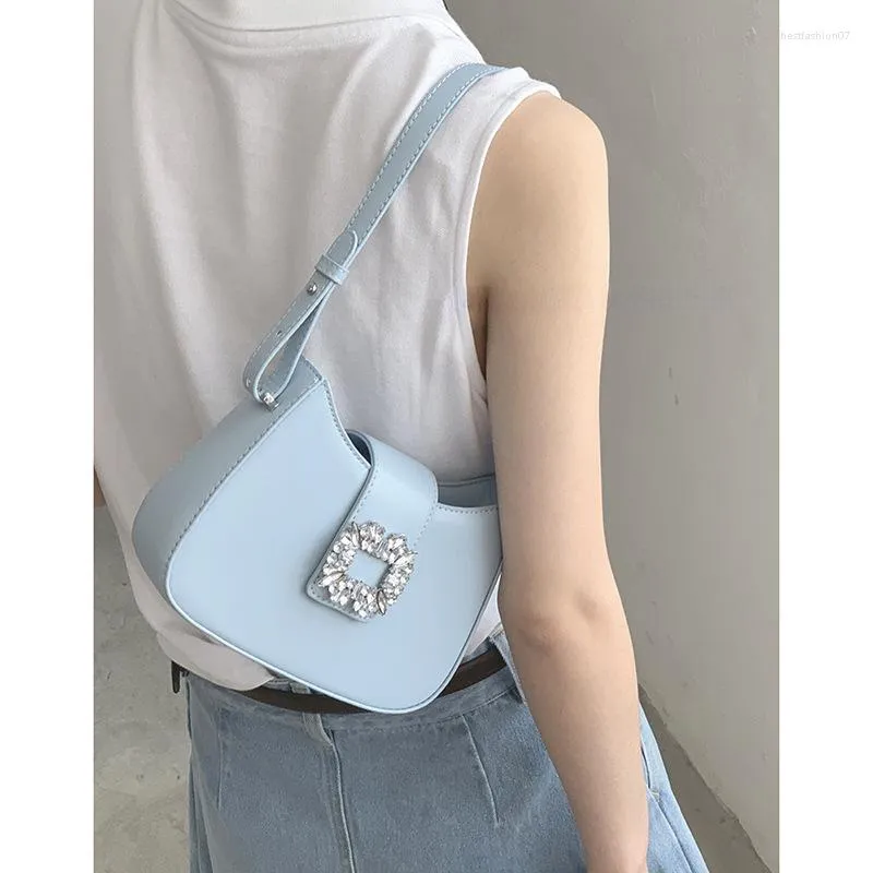 Borse da sera Elegante borsa a tracolla per donna in pelle Pu ascellare femminile estate catena tracolla blu borse Bolsa