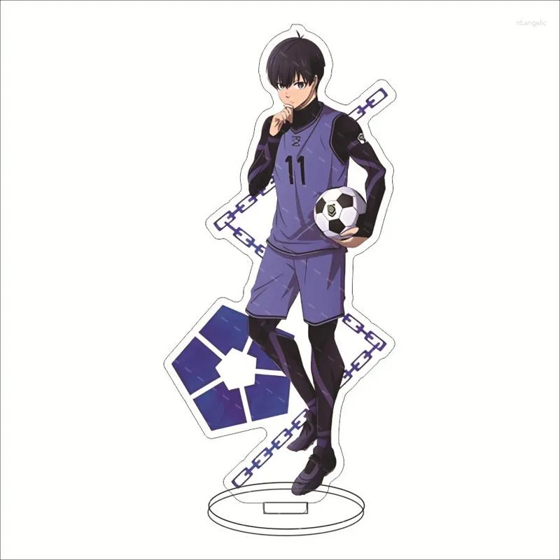 Schlüsselanhänger Anime-Ständer BLUE LOCK Isagi Yoichi Chigiri Hyoma Acrylfigur Display Desktop-Dekoration 15 cm