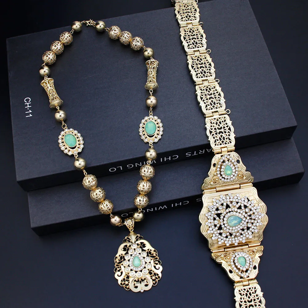 Belly Chains Jewelry: Ornate Womens Dress Belt And Necklace  display picture 2