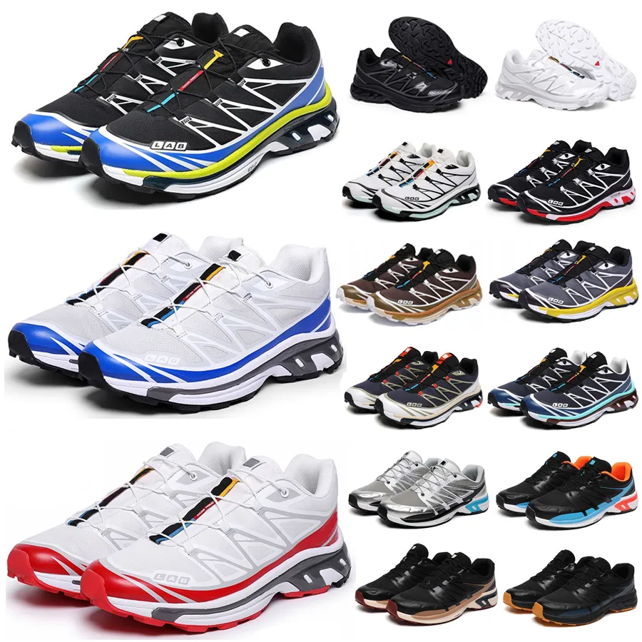 Xt6 Advanced Running Shoes Salmão Masculino Branco Azul Preto Mesh WINGS 2 Branco Azul Vermelho Amarelo Verde Homens Mulheres Xt 6 Treinadores Esportes ao ar livre Tênis Tamanho 40-47