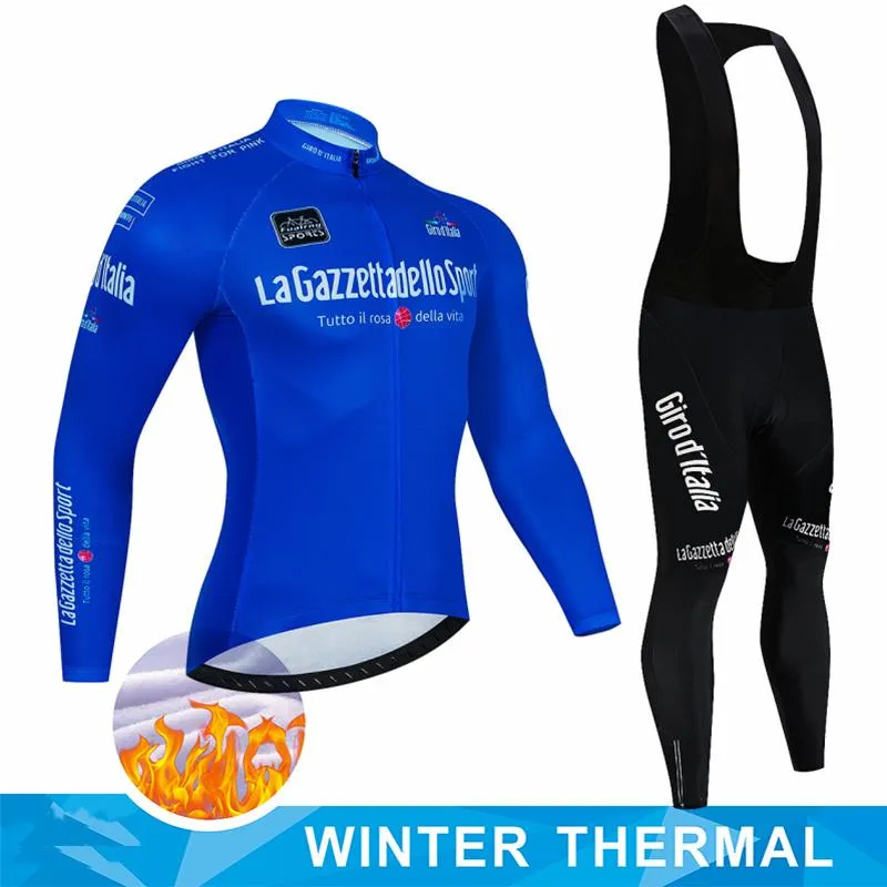 Broek Ronde van Italië Winter Thermisch Fleece Wielertrui Set Heren Jersey Pak Ciclismo Pro Mtb Fietskleding Mtb Fietsshirt Kit