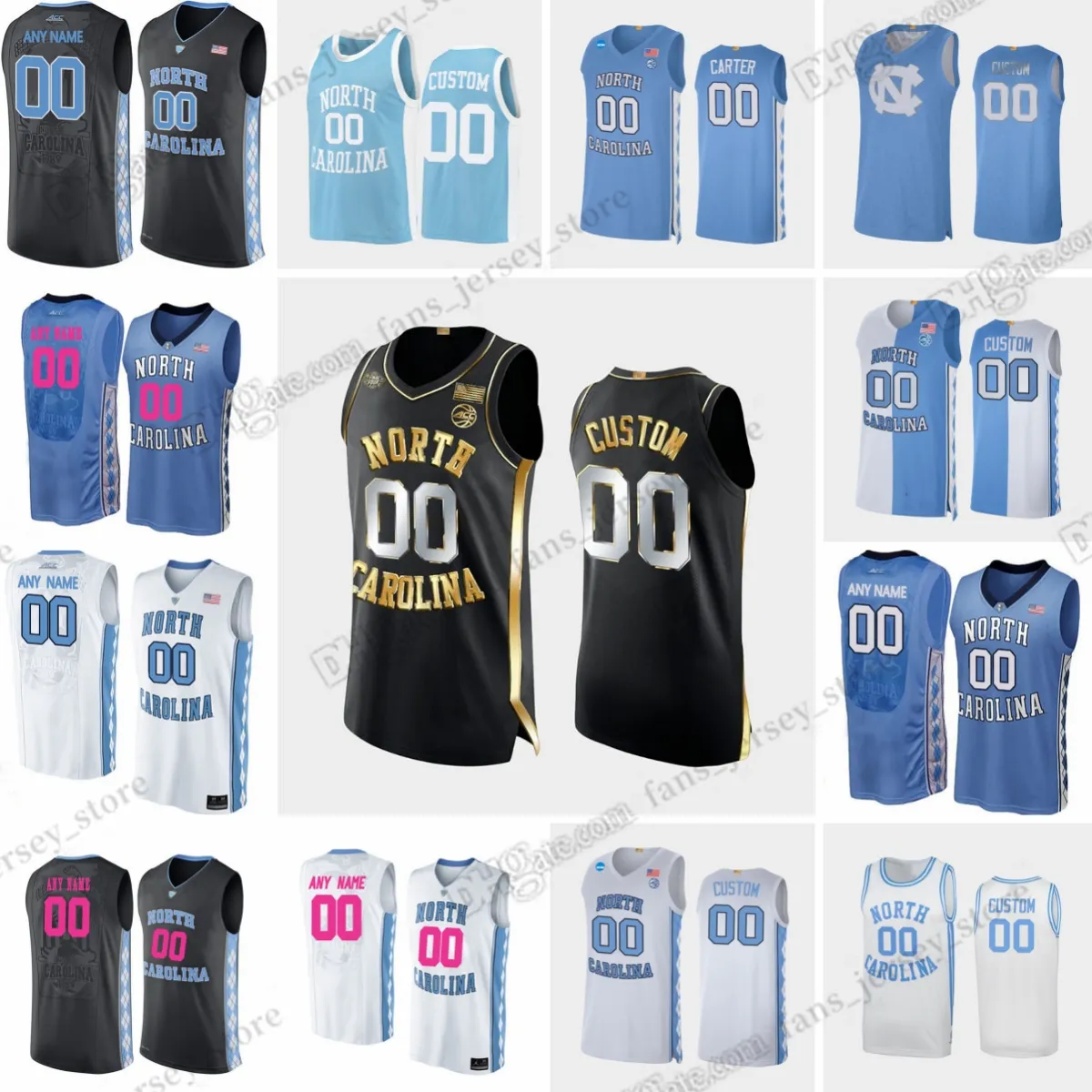 NCAA Custom XS-6XL North Carolina Tar Heels College Basketball Maglie Kerwin Walton Dawson Garcia Armando Bacot Creighton Lebo Wayne Ellington Anthony Harris