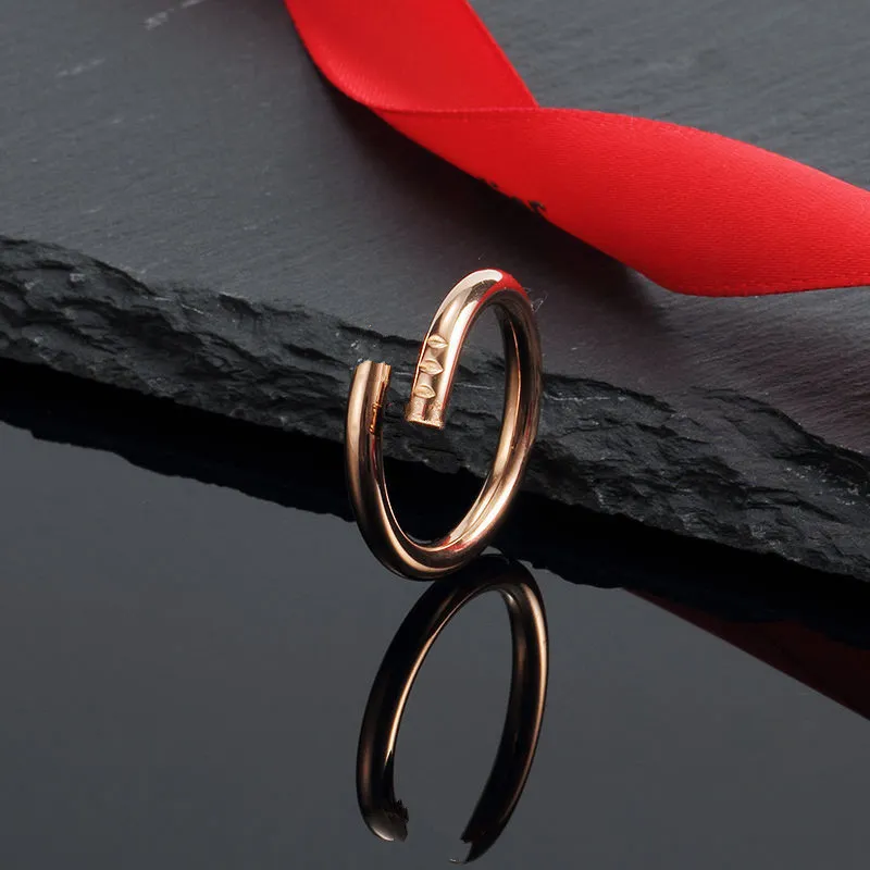 anelli per unghie amore anello a vite anelli da uomo uomini classici designer in acciaio al titanio per donne regali di lusso donna ragazza gioielli in oro rosa argento