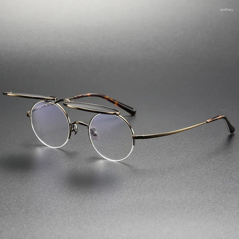 Montature per occhiali da sole Occhiali miopia pieghevoli KMN54 Protezione solare Ombreggiatura Personalità alla moda Titanio puro