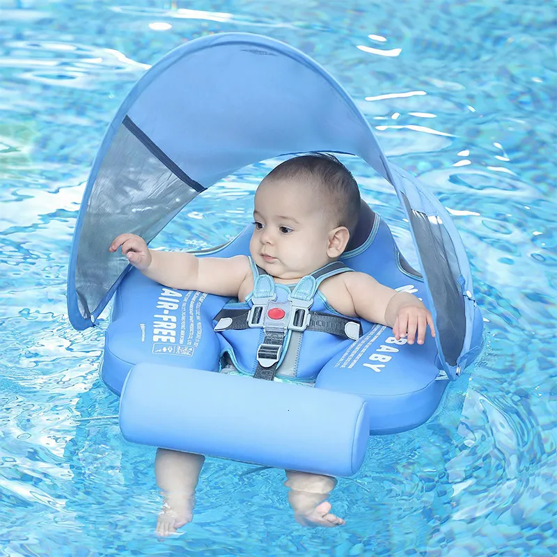 Sandspiel-Wasserspaß Mambobaby Baby Taille schwimmend liegender Schwimmring Poolspielzeug Schwimmtrainer Solider nicht aufblasbarer Born Baby Swim 230706