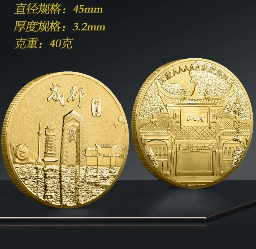 Arts and Crafts Commemorative medal, gold and silver Commemorative coin, souvenir of urban civilization tourism new