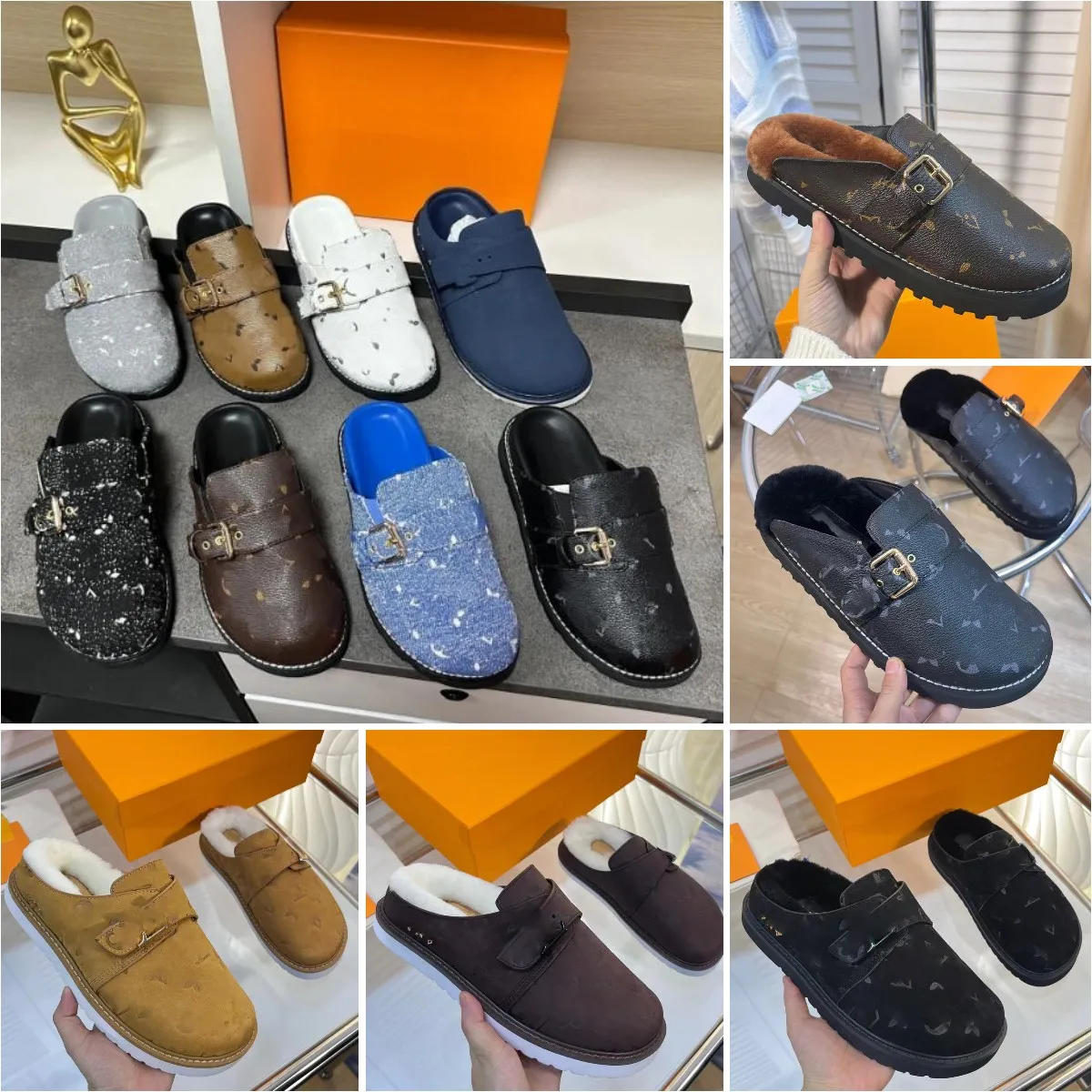 Louies VUTTION SANDALE Accogliente designer di pantofole comfort Panama sandali facili mulo sandalo uomini donne sandali piatti in pelle muli cinghia regolabile luis viton lvse scarpa se07