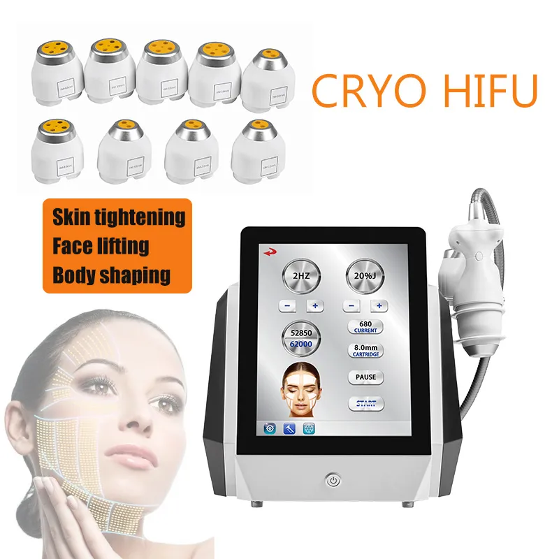 Портативный Hifu Lifting Macial Macho Machine Cryo Hifu Skin Укрепляющееся 2 года гарантия