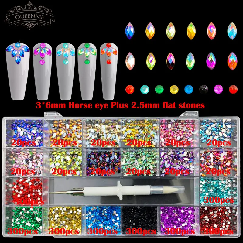 Luxury Diamond Nail Crystals Set For 3D Nail Art Designs AB Glass, Pick Up  Pen, 21 Grids, 2740ppch In Box 230706 From Yujia07, $18.65