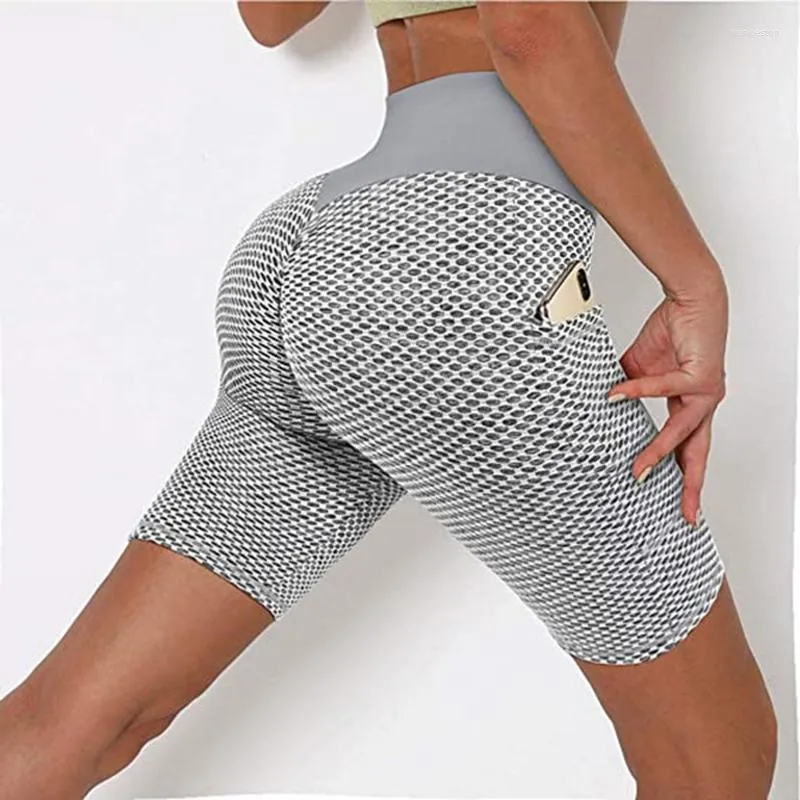 Shorts ativos INFILAR Leggings de cintura alta para mulheres Fitness Yoga Leggins Push Up Running Ciclismo Academia Calças curtas Sportwear com bolsos