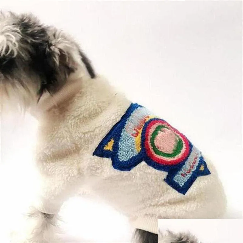 Hundkläder Colorf Brevbroderi Husdjur Jackor Mode Soft Touch Pet Dragkedja Vinter Tjocka Schnauzer Ytterkläder D Dhgzm