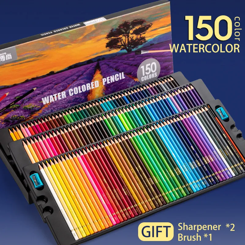 150 pièces crayon de couleur professionnel ensemble de dessin d