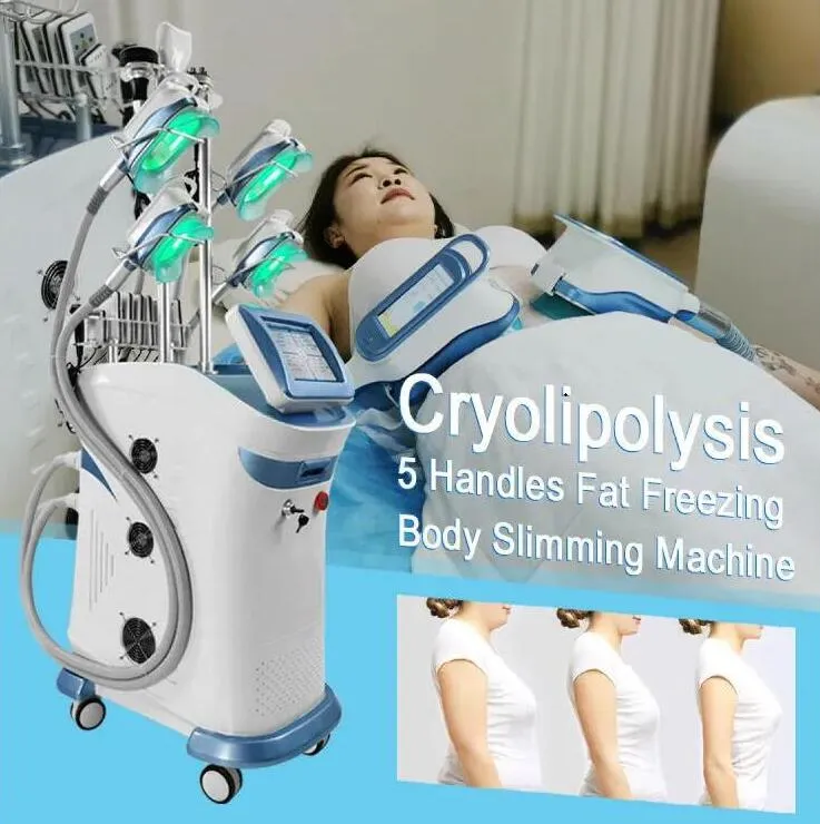 Nyankomna fettfrysning gå ner i vikt kavitation criolipoliziz fettfrysningsmaskin Body Slimming 5 Head Frys fettborttagning Kroppsformande viktminskningsmaskin