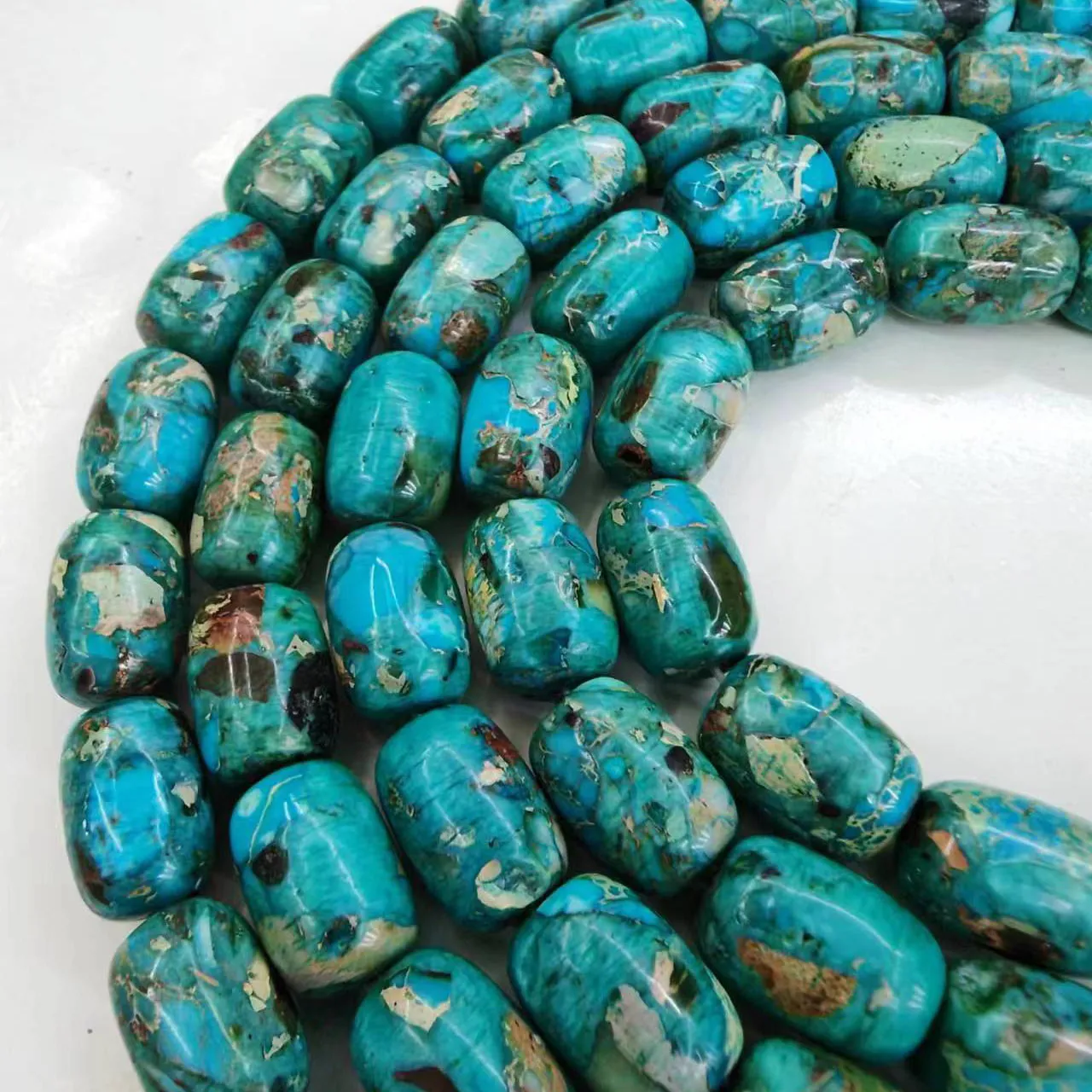 Natural Stone Tourmaline Turquoise Blue Gravel Spacer Beads For Jewelry  Making