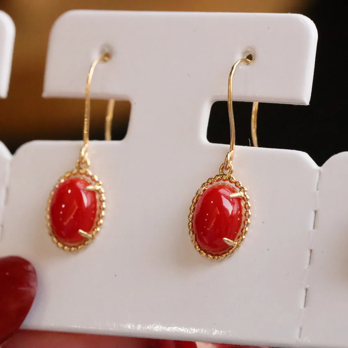 Diamondbox Oval Earrings With 1.75CT Red Ruby Pendant Tanishq In 