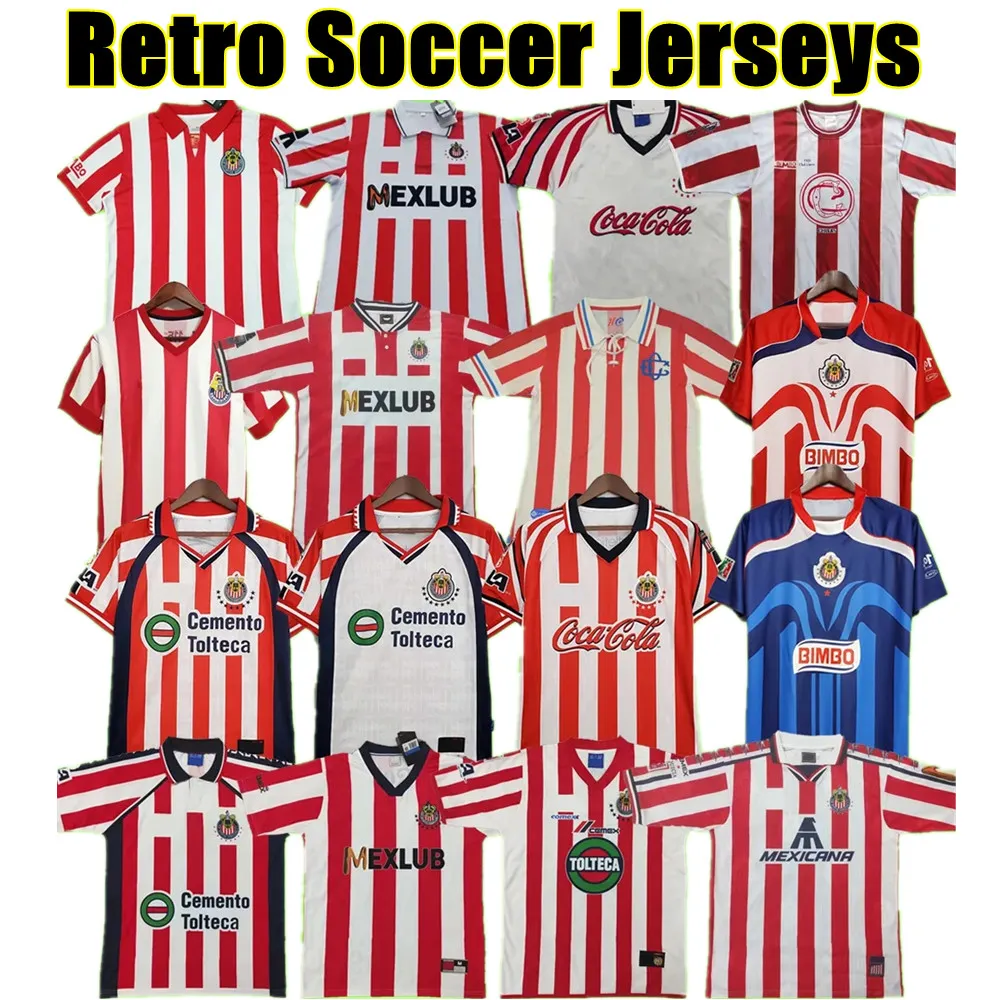 Retro Chivas Guadalajara Soccer Jerseys Regal o Peralta I Brizuela a Pulido Vintage Football Shirt 60 96 97 98 99 00 02 06 07 08 A.Vega uniform 60th 110th 110 110 110 115