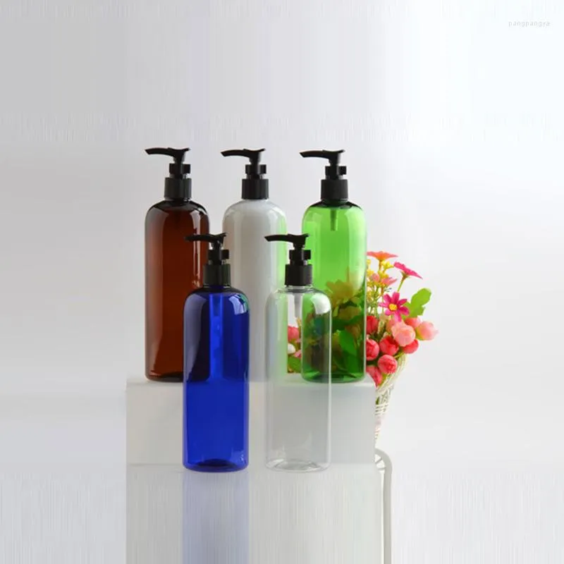 Bottiglie di stoccaggio 15 pz 500 ml vuoto nero bianco bottiglia di plastica pompa lozione contenitore sapone liquido per gel doccia imballaggio cosmetici