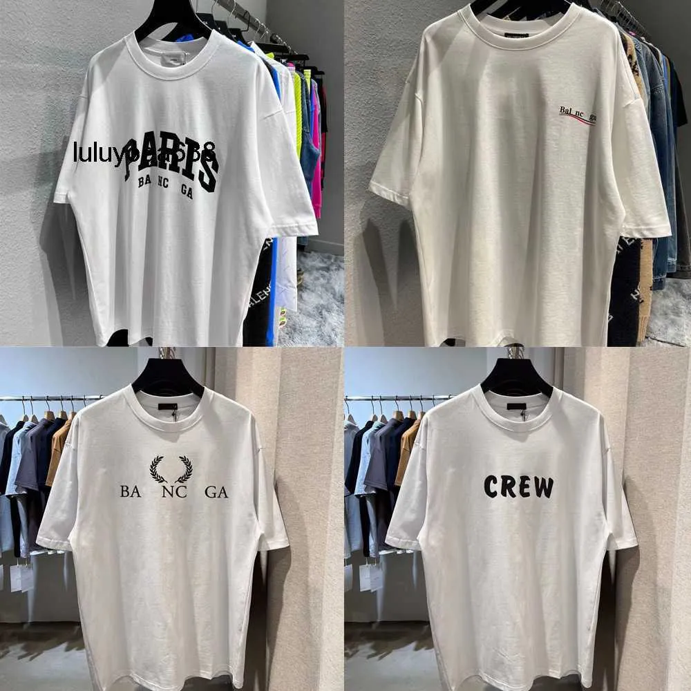 新しい 23ss フランスのファッションブランド Tシャツパリコーラクラシックペアレタープリントファッションブランドメンズレディースデザイナーブラックコットン服半袖 tシャツ