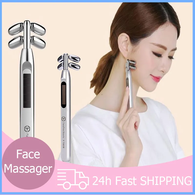 Gezicht Massager 3D Micro stroom Schoonheidsapparatuur Thuis Roller 180 Massage Lifting Verstevigende Rimpel verwijderen 230706