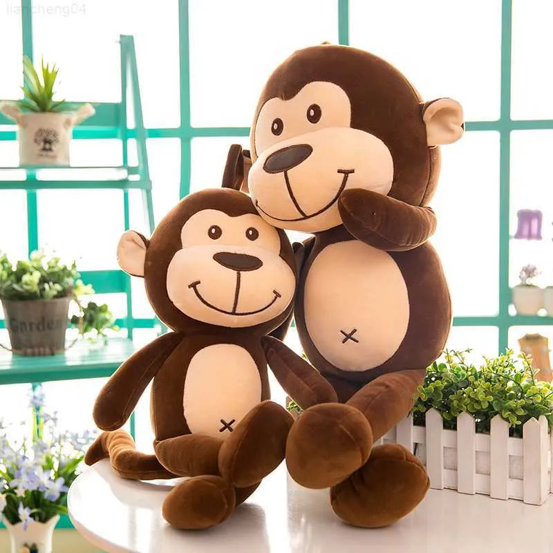 Stuffed Plush Animals 75cm Cute Soft Monkey Pillow Stuffed Plush Toys Office Nap Pillow Home Comfort Cushion Decor Gift Doll Child L230707