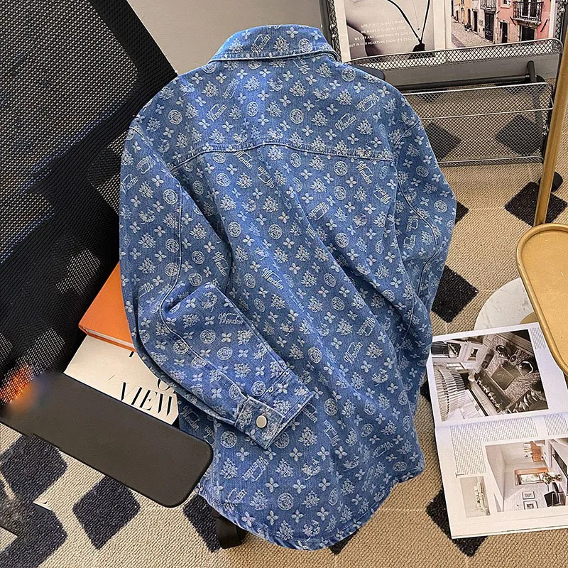 ジャケット・アウター DENIM LIKE PRINT SHIRT JVS3121102LIGHT-BLUE-