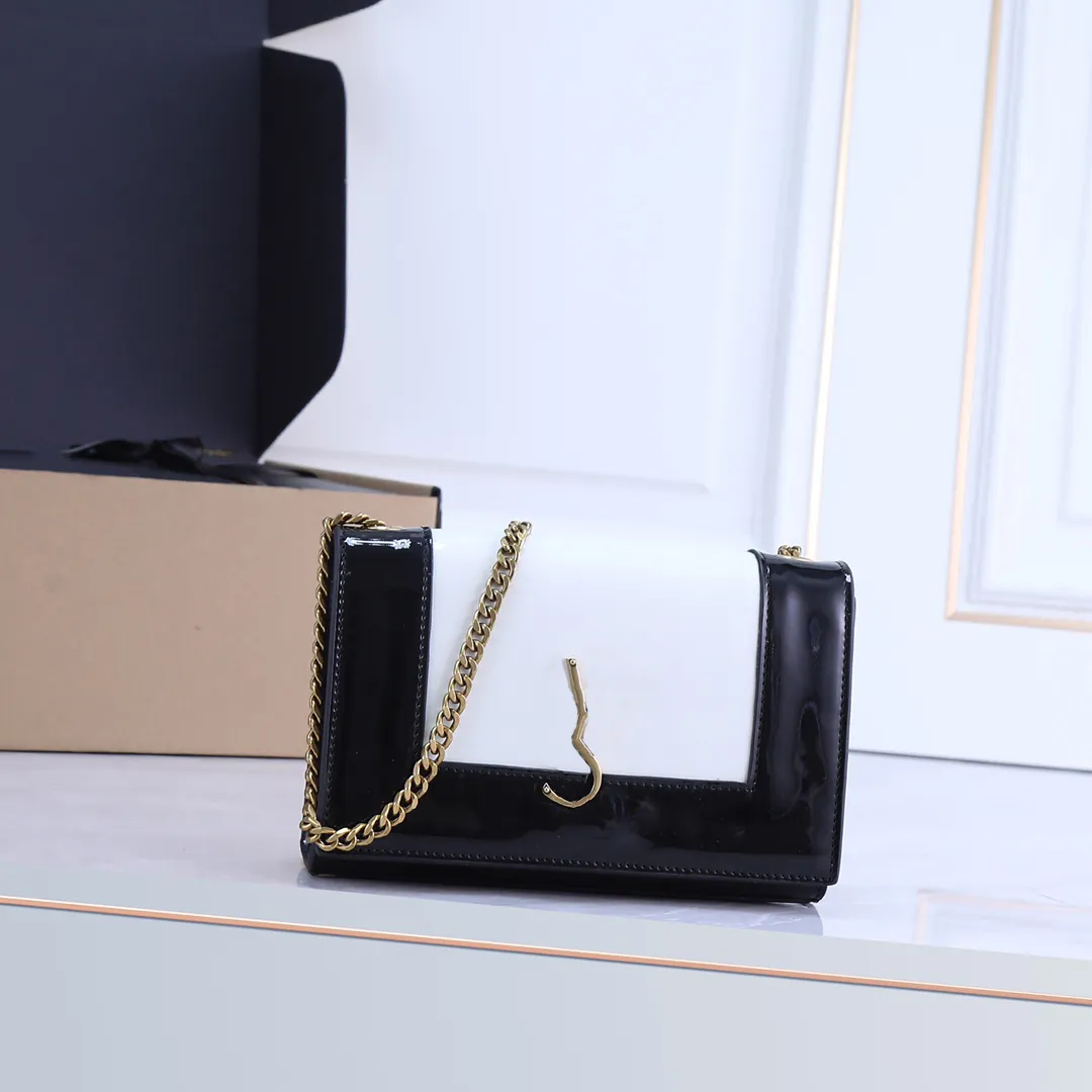 TZ Designer Shoulder Bag Kate Bag Handbag Patent Leather Chain