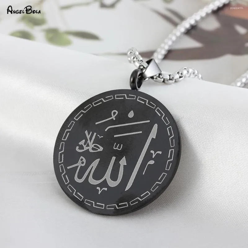 Pendentif Colliers Coran Islamique Collier Rond Simple Mode Femme Clavicule Chaîne Pièce Tempérament En Acier Inoxydable Bijoux Cadeau