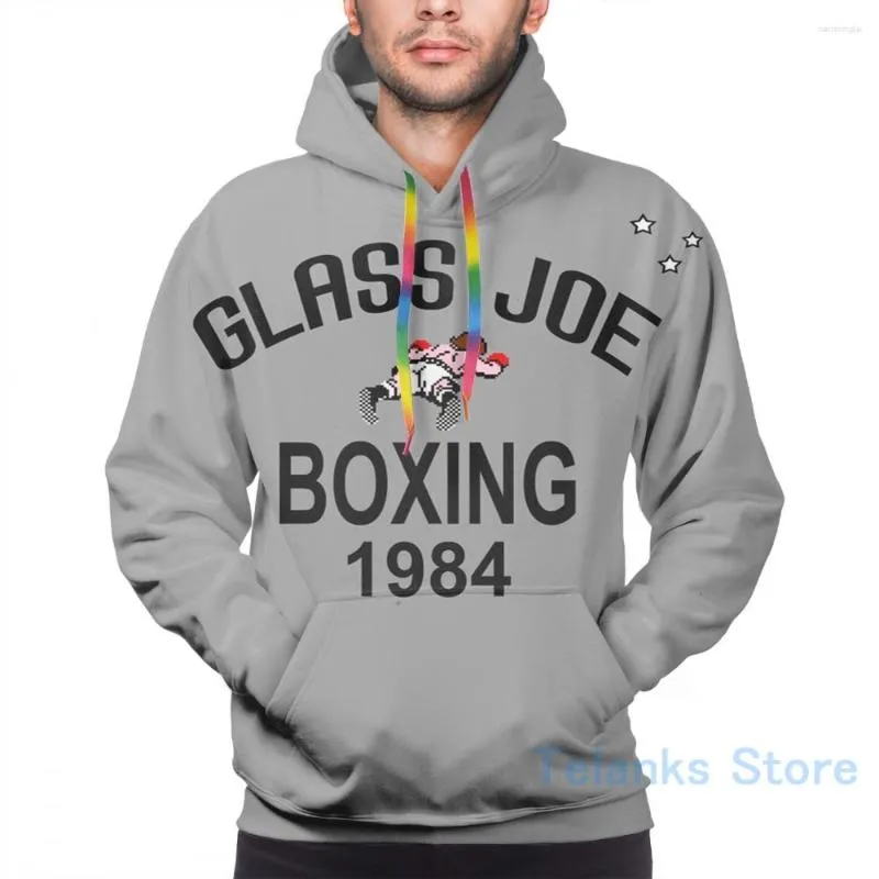 Moletons Masculinos Moletom Masculino Para Mulheres Engraçado Punch-Out!!! Moletom casual com estampa de boxe Glass Joe