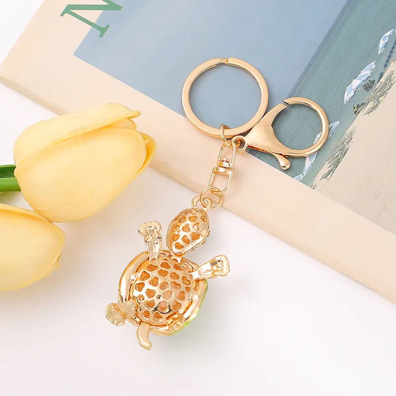 Creative Tortoise Diamond Alloy Animal Keychain Female Fashion Bag Car Keychains Pendant Jewelry Gift In Bulk