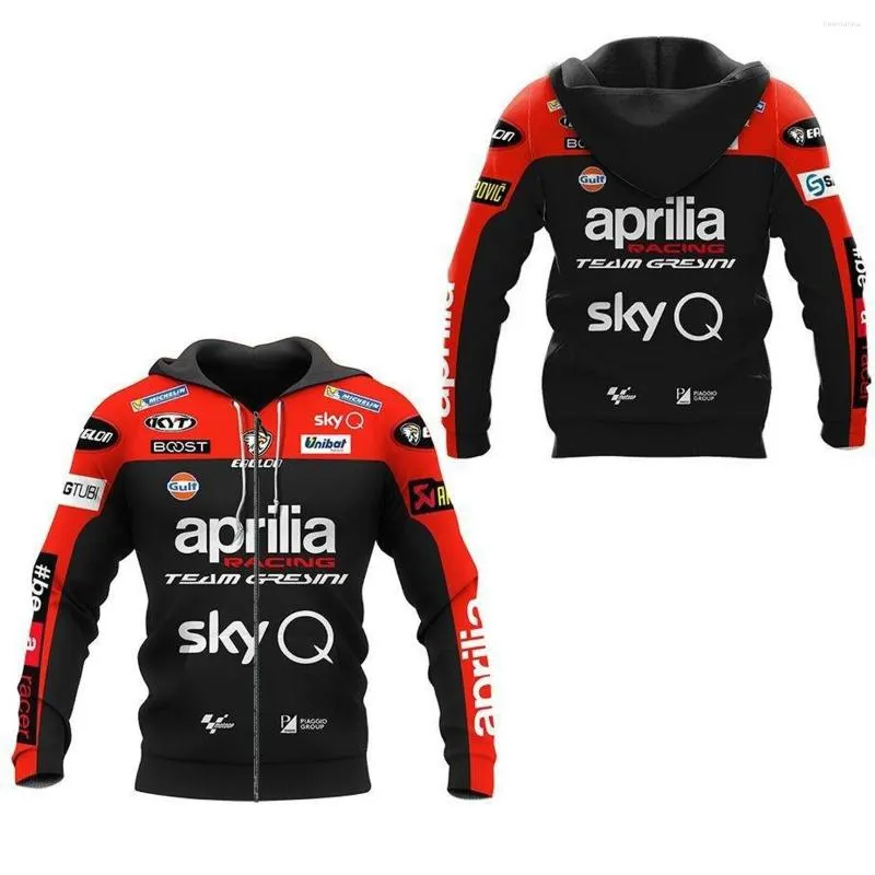 Sweats à capuche pour hommes Aprilia Pullover Bulu Race Motor Picture 3D Hoodie Man Ritsleting MOTO