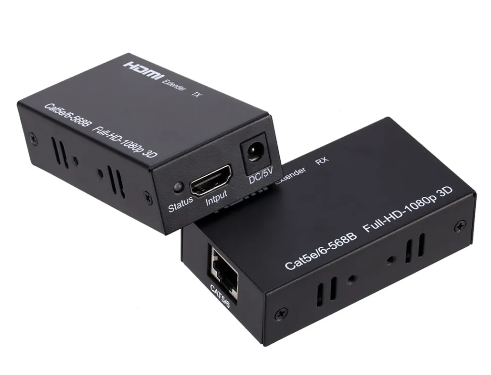 Ahorra a lo Grande en Compras al por Mayor de Extensor HDMI Cat5e Extensor  De 60m RJ45 HDMI Extender 1080p Extensor De Red HDMI Por Cat5e Cat6 Lan