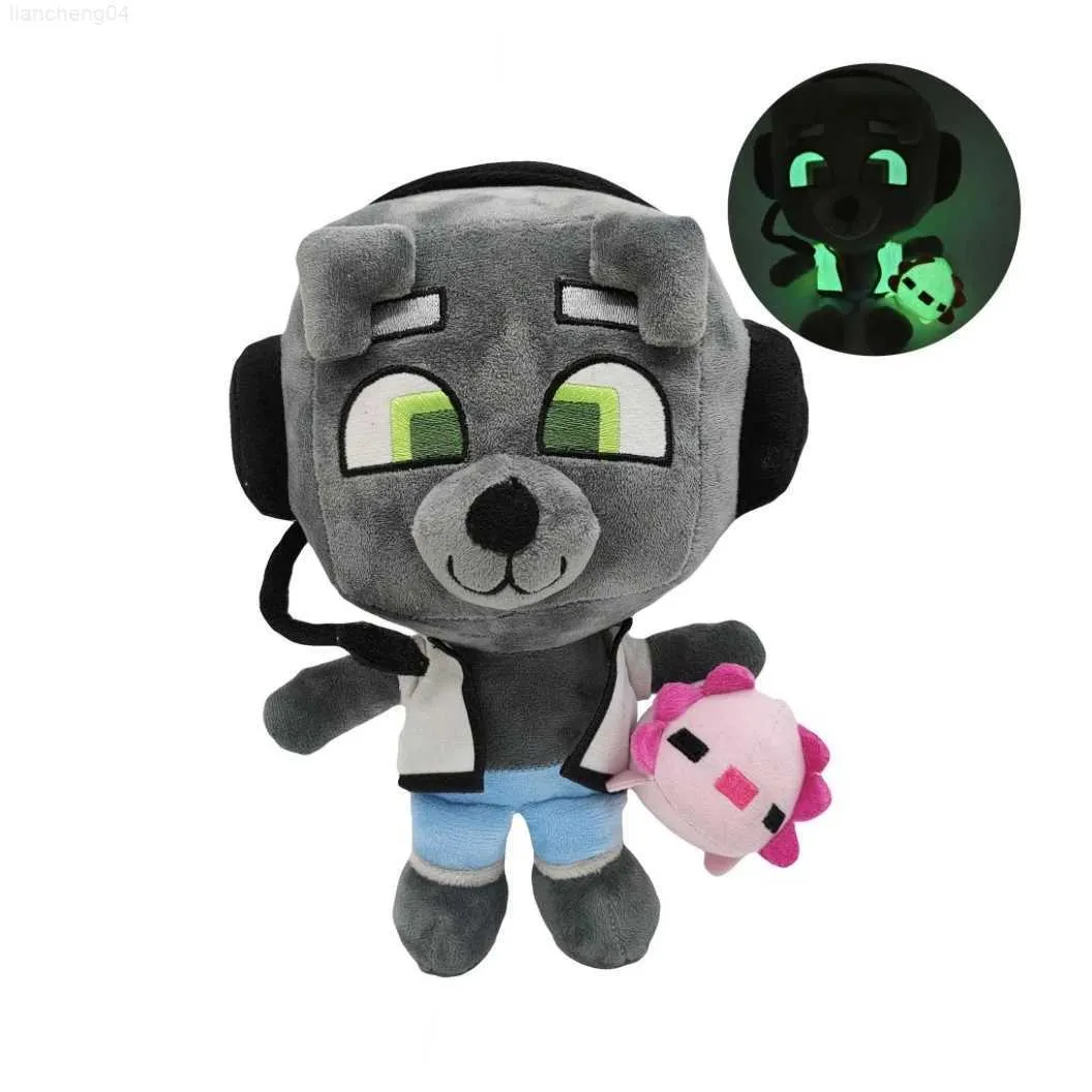 Animales de peluche de peluche 25 CM Bobicraft gitd lobo de peluche de juguete Juguetes de animales de peluche de personaje lindo Muñeco de peluche Figura Niños Niños Regalo de cumpleaños L230707