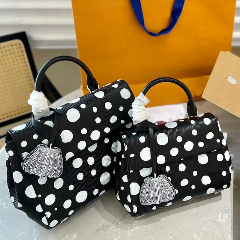 Dames Luxe Handtas Klassieke Polka Dot Schoudertas Effen Kleur Groot