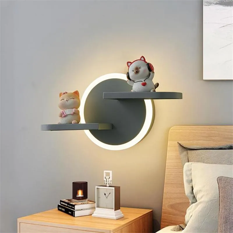 Wall Lamps Creative Round Living Room Background Restaurant Children's Bedroom Nordic Boy Girl Bedside Can Be Placed Lights