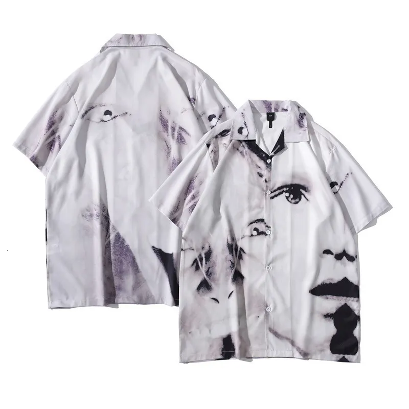 gothic dress men shirt white short sleeve Saint Morta Gothic Pinstripe Button Up Shirt Black main image 0