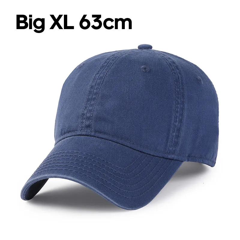 Casquettes de baseball 2023 grosse tête XXL casquette de Baseball pour hommes couleur unie décontracté grande taille Sport réglable chapeaux d'extérieur 5660CM 6063CM 230707