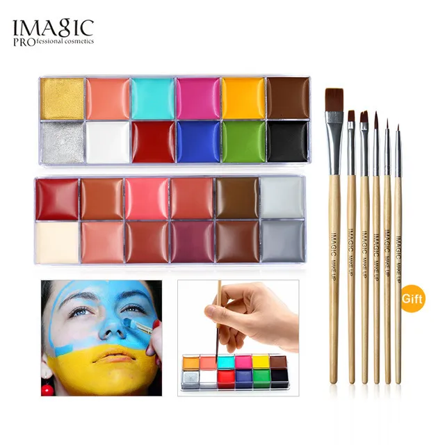 12 couleurs de maquillage gras peinture corporelle peinture à lhuile pour  le visage Body Paint, peinture à lhuile professio