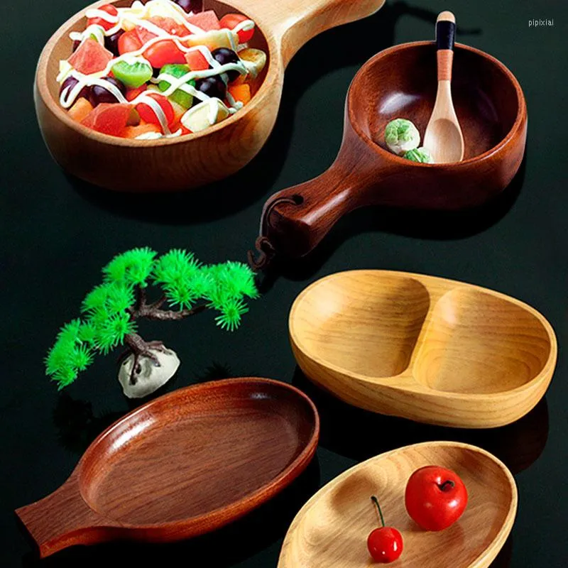 الأوعية Beech Bowl Kimchi/وجبة خفيفة خاصة/سلطة/حلوى يابانية أدوات المائدة الإبداعية مع مقبض مصنوع يدويًا