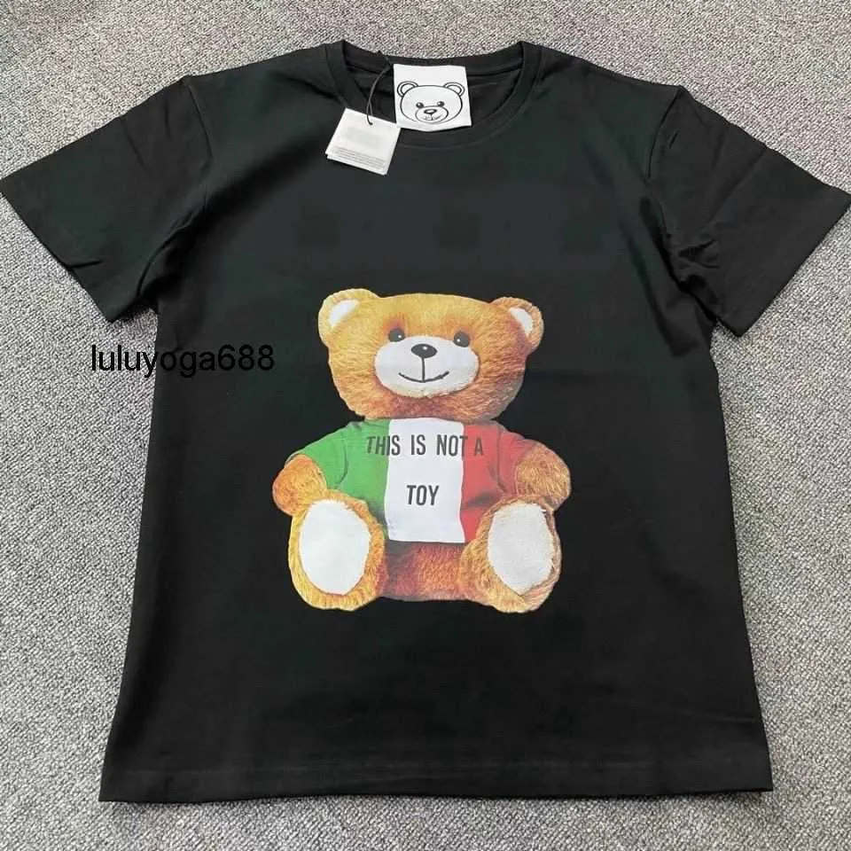 新しい 23ss イタリアメンズレディース tシャツ服クマのぬいぐるみグラフィックレタープリントレジャーファッションブランドカップルデザイナー黒、白コーチレディースメンズ tシャツ