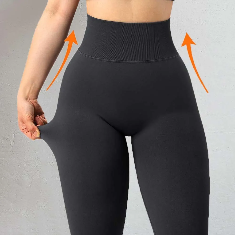 Strój do jogi damskie legginsy na spodnie do fitnessu bezszwowe rajstopy sportowe Scrunch Butt Legging Gym Pantalones de Mujer Workout 230706