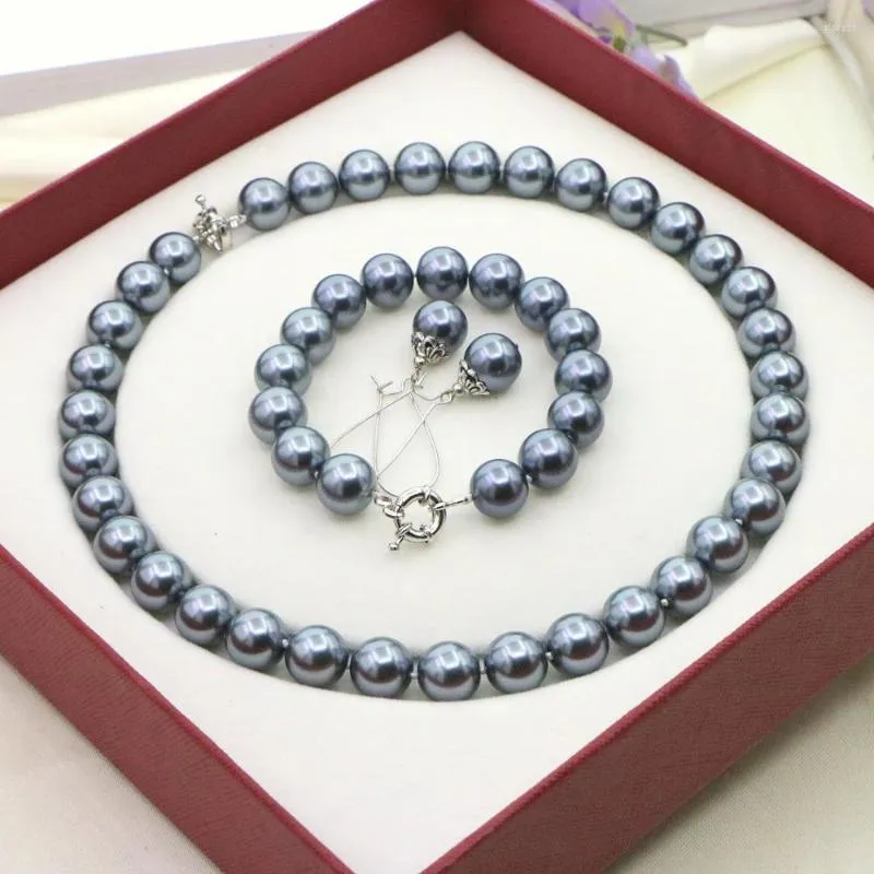 Halskette Ohrringe Set Perle für Damen 12mm Rosa / Lila Schwarz Muttertag Jahrestag Hochzeit Kleidung Passender Schmuck