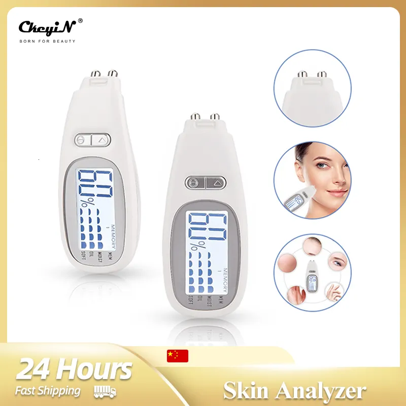 Face Care Devices CkeyiN 3 in 1 Skin Analyzer Portable LCD Digital Moisture Tester Oil Content Beauty Precision Detection Device 230706