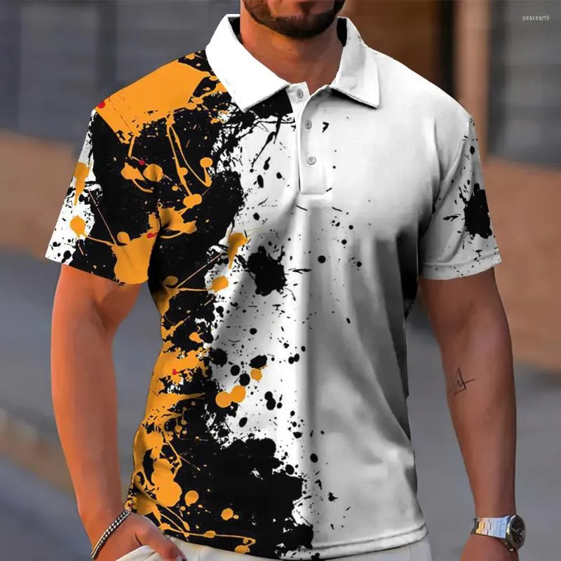 Polos pour hommes Polo mode couture couleur T hauts décontractés été à manches courtes vêtements de Sport chemises surdimensionnées homme vêtements