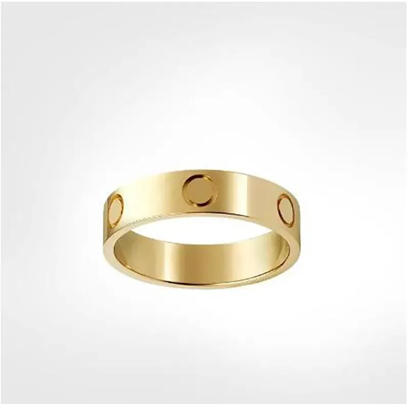 Klasik lüks tasarımcı mücevher vidası yüzüğü erkekler kadınlar elmas titanyum çelik altın kaplama altın gümüş gül asla solma alerjik 4mm 5mm 6mm hediye