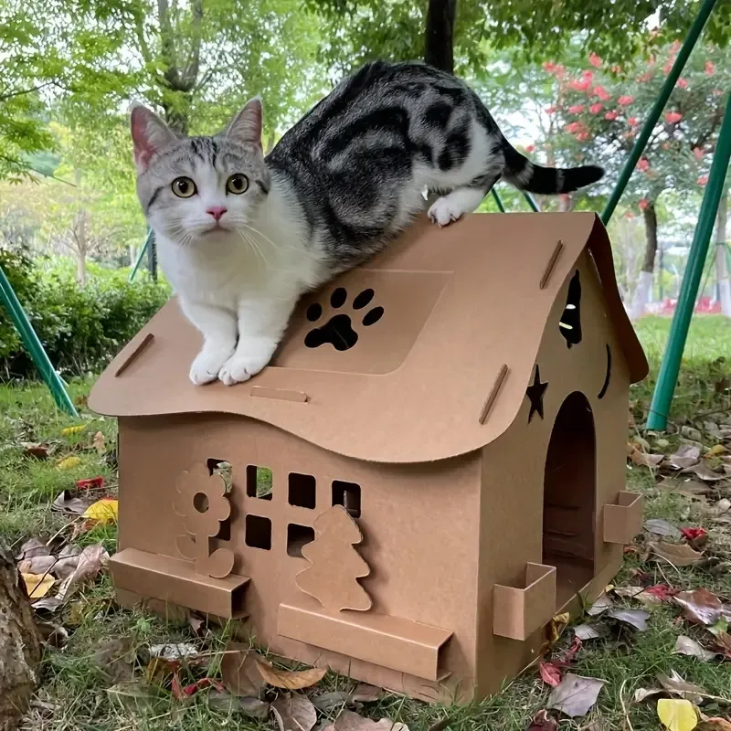Diy Cat Tree Cat Box House Cat Tree Diy Cat Bed Cardboard Box Cardboard Cat  House Creative