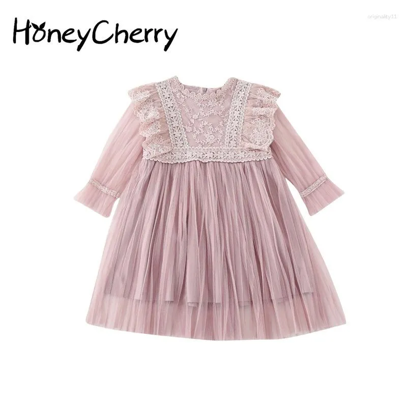 Robes de fille HoneyCherry Design exclusif haut de gamme filles robe dentelle princesse fleur pour les mariages